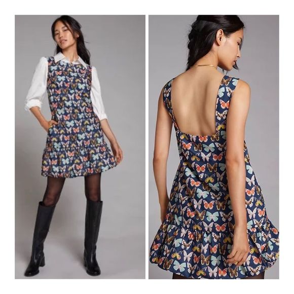 NWT Anthropoligie Maeve Butterflymod mini dress size 4 - Picture 1 of 12